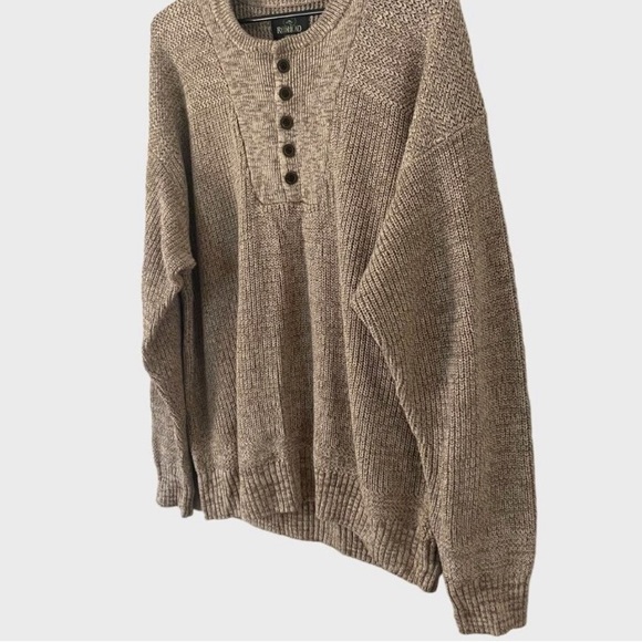 REDHEAD 1/4 Button Zip Henley Cotton Blend Pullover Fisherman Sweater Men’s L - Picture 2 of 16